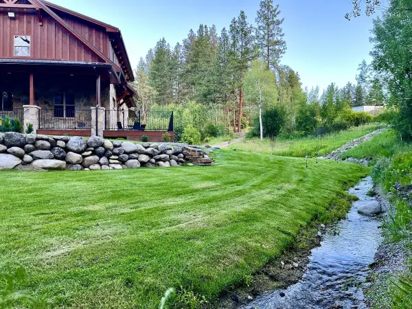 Stream flowing from the pond