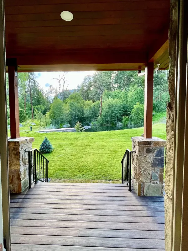 View from primary bedroom over the pond