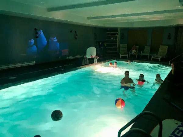 Movie night in the pool