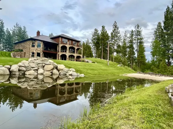 Pond and backyard
